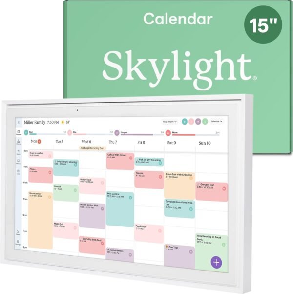 Skylight Calendar: 15-inch Wall Planner Digital Calendar & C...