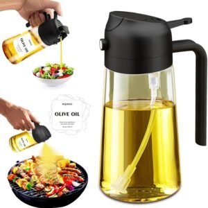 2 in 1 Glass Oil Sprayer & Dispenser,16oz/470ml Olive Cookin...