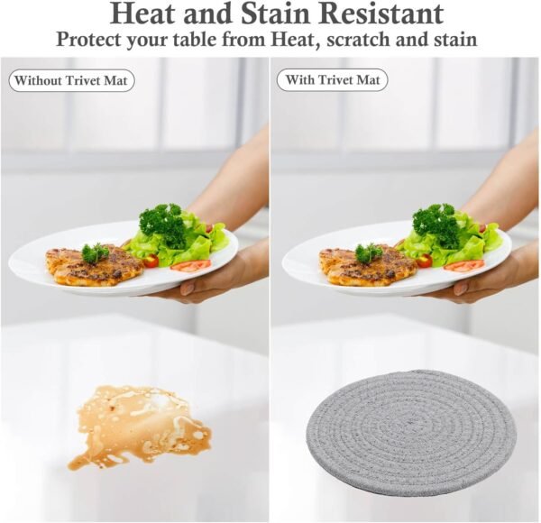 Billbotk 7" Trivets for Dishes, Pots and Pans, 4 Heat Resist... - Image 5