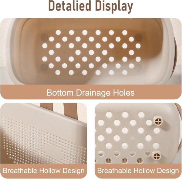 JiatuA Plastic Storage Basket with Handle Portable Shower Ca... - Image 3