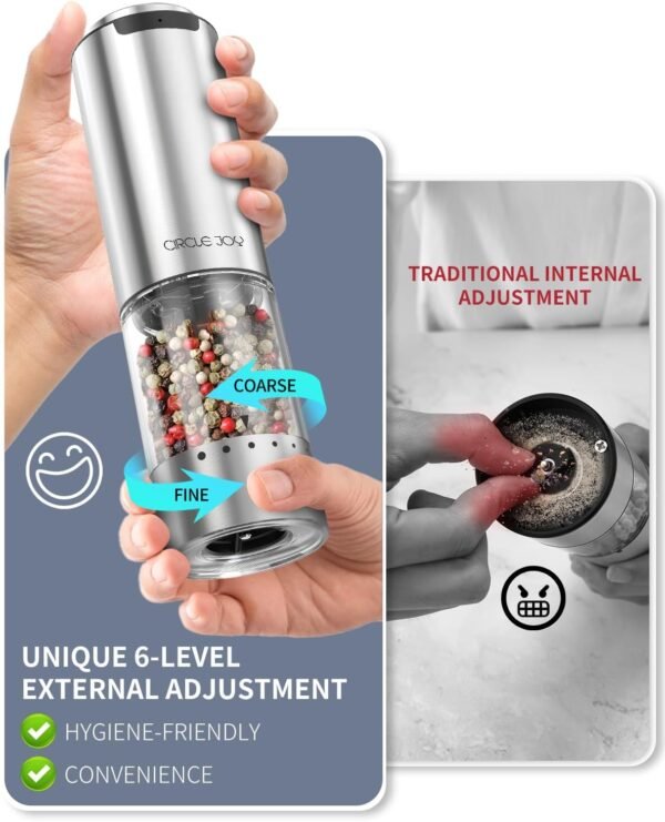 CIRCLE JOY Rechargeable Electric Salt and Pepper Grinder Set... - Image 2