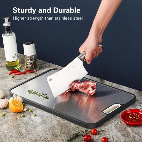 Titanium Cutting Board, Double-Sided Titanium & Straw Plasti... - Image 3