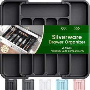 Aujen Silverware Organizer - Expandable Kitchen Drawer Organ...