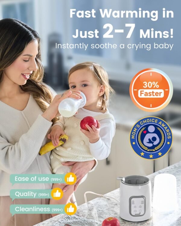 Bottle Warmer, GROWNSY 8-in-1 Fast Baby Milk Warmer with Tim... - Image 2