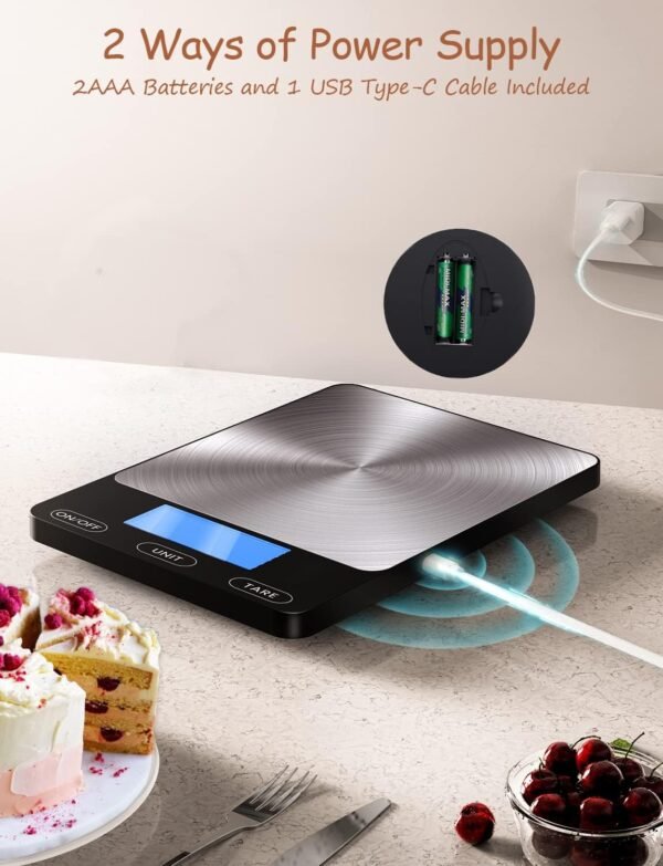 Food Scale -33lb Digital Kitchen Scale for Food Ounces Grams... - Image 3