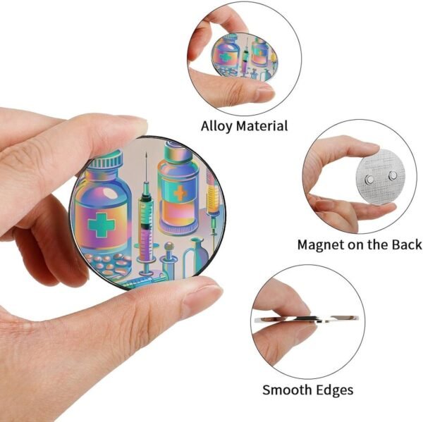 Gradient Medical Items Pattern Magnetic Refrigerator Magnets... - Image 3