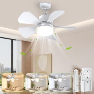 Socket Fan Light, 2 In 1 Ceiling Fans with Lights and Remote...