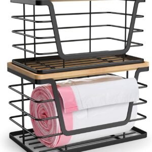 2 Pack Storage Stackable Kitchen Laundry Organizers with Bam...