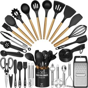 Kitchen Utensils Set- 34PCS Silicone Cooking Utensils with H...