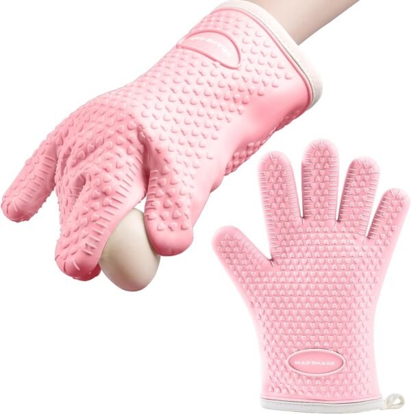 MAD SHARK Silicone Oven Mitts Heat Resistant 450 Degrees,Wat... - Image 7