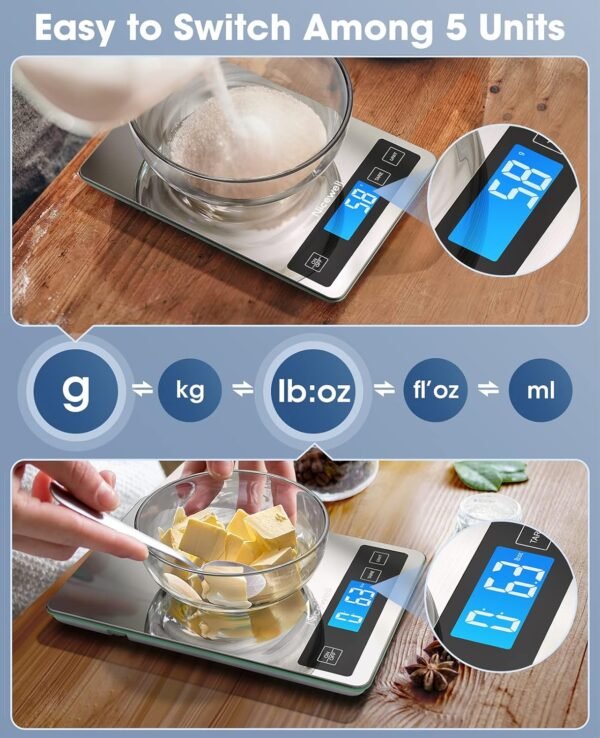 Nicewell Food Scale, 22lb Digital Kitchen Scale Weight Grams... - Image 3