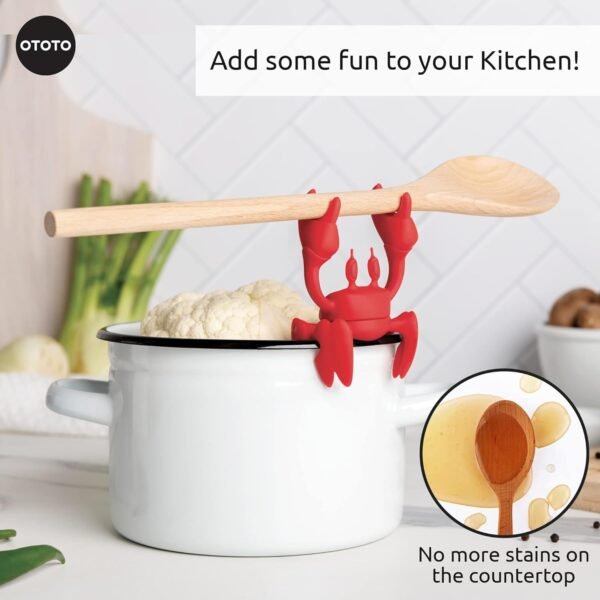 OTOTO Red the Crab Silicone Utensil Rest - Kitchen Gifts, Si... - Image 4