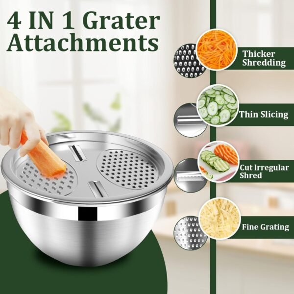 Mixing Bowls with Lids Set, 16PCS Stainless Steel Mixing Bow... - Image 4