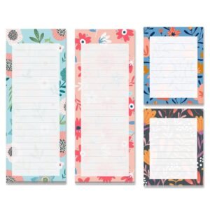 Magnetic Notepads for Refrigerator, 4-Pack Grocery List Magn...