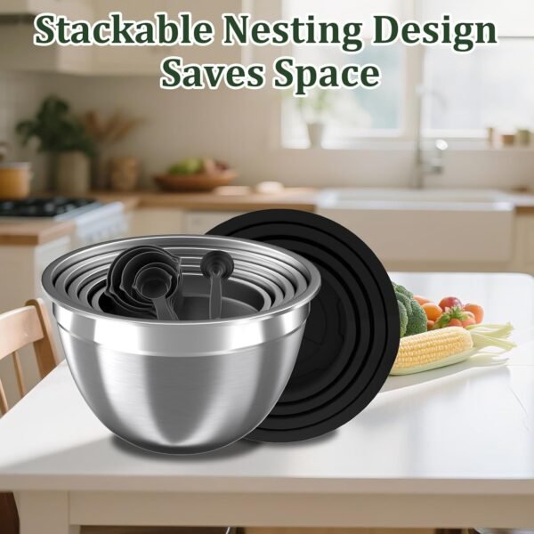 Mixing Bowls with Lids Set, 16PCS Stainless Steel Mixing Bow... - Image 5