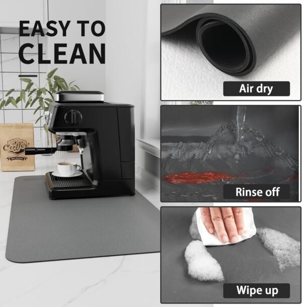 Coffee Mat - Absorbent Hide Stain Rubber Backed Dish Drying ... - Image 4