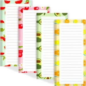 4 Pack Magnetic Notepads for Refrigerator, Grocery List Magn...