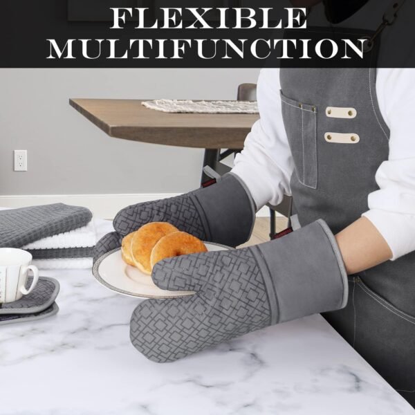 Oven Mitts and Pot Holders Sets 6pcs, Kitchen Oven Glove,Hig... - Image 4