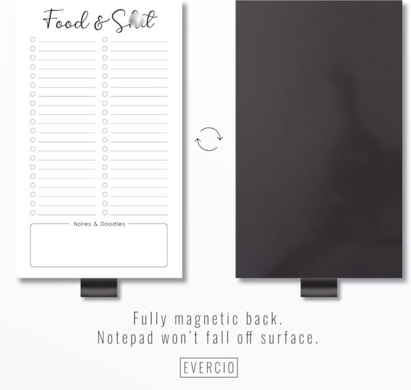 Evercio Food & Sh*t Grocery List Magnetic Notepad for Refrig... - Image 2