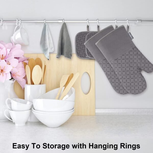 KEGOUU Oven Mitts and Pot Holders 6pcs Set, Kitchen Oven Glo... - Image 7