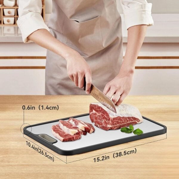Titanium Cutting Board, Double-Sided Titanium & Straw Plasti... - Image 6