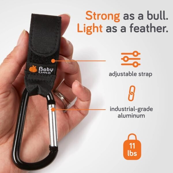 Baby Uma 4-Pack Stroller Hooks - Universal Bag Clips for Dia... - Image 3