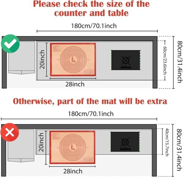 Non-slip Silicone Pastry Mat Extra Large with Measurements 2... - Image 6