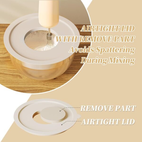Mixing Bowls with Lids Set, 6 Piece Stainless Steel Nesting ... - Image 5