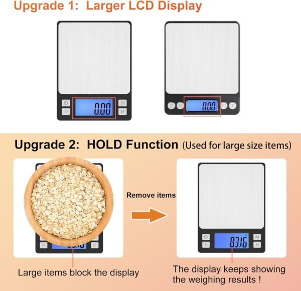 BOMATA 0.01g/1kg Upgraded Small Digital Scale, USB Rechargea... - Image 3