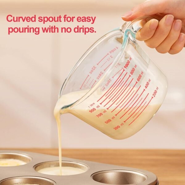 M MCIRCO 6 Pcs Glass Measuring Cups with Lids Set, 1-Cup, 2-... - Image 6