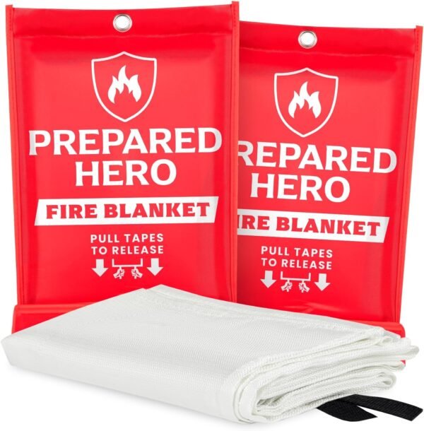 Prepared Hero Emergency Fire Blanket - 2 Pack - Fire Suppres...