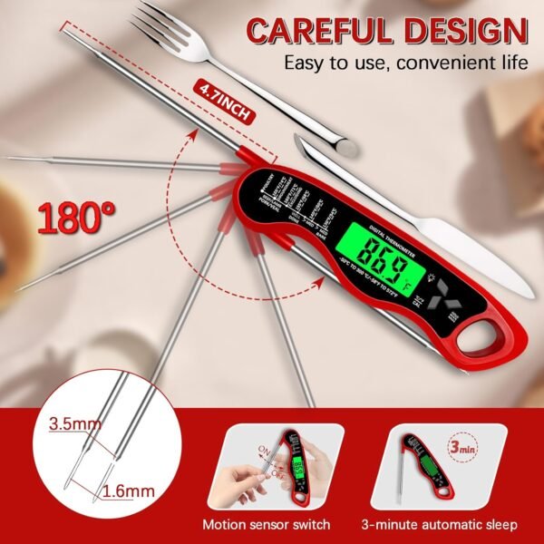 Cooking Thermometer,IP67 Waterproof Digital Meat Thermometer... - Image 5