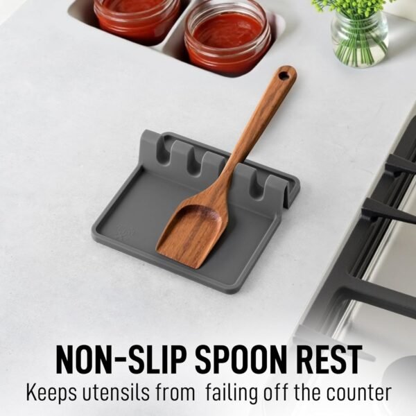 Silicone Utensil Rest with Drip Pad for Multiple Utensils, H... - Image 5