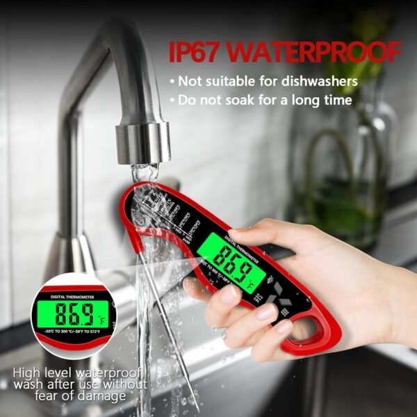 Cooking Thermometer,IP67 Waterproof Digital Meat Thermometer... - Image 6