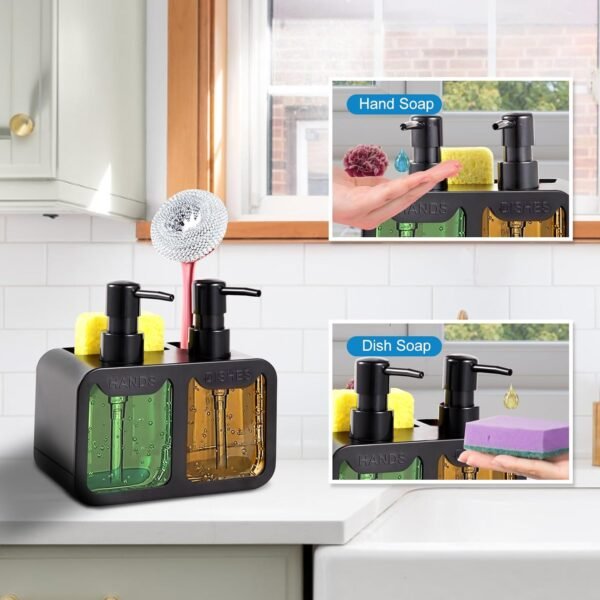 Kitchen Soap Dispenser Set, with Hand and Dish Soap, Sponge ... - Image 4