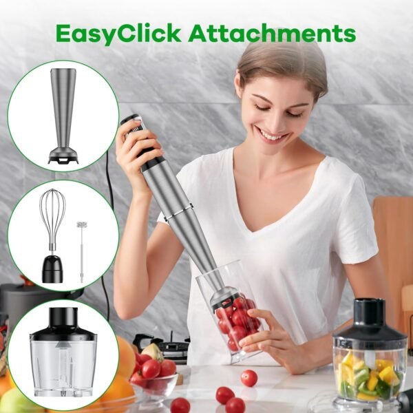 Immersion Blender Handheld Corded Hand Blenders Set 1100W, T... - Image 4