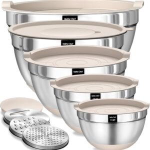 Umite Chef Mixing Bowls with Airtight Lids Set, 8PCS Stainle...