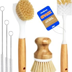 Holikme 6 Pack Dish Brush Kitchen Brushes Set with Bottle Br...