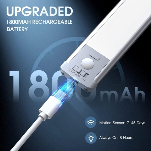 10inch Under Cabinet Lighting, 2 Pack Rechargeable Motion Se... - Image 5