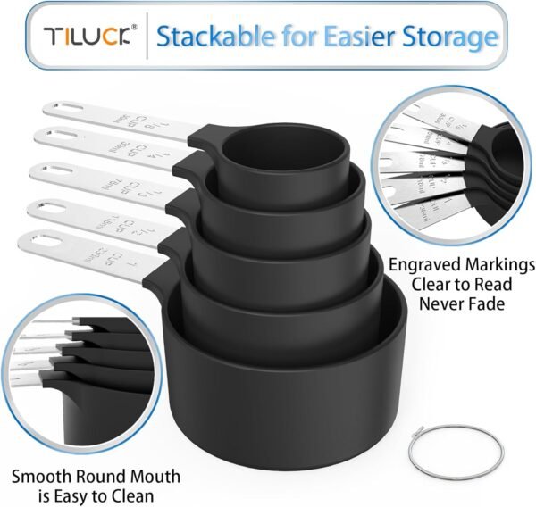 TILUCK Measuring Cups & Spoons Set, Stackable Cups and Spoon... - Image 4