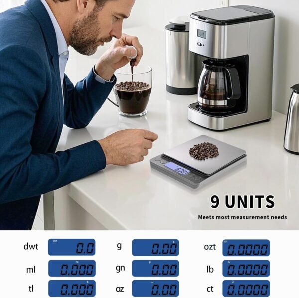Small Gram Scale, Digital Kitchen Food Scale for Food Ounces... - Image 3