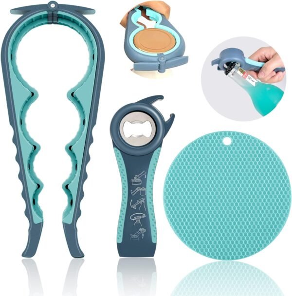 Jar Opener for Weak Hands, Seniors with Arthritis, 5 in 1 Mu...