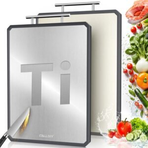 Titanium Cutting Boards for Kitchen, 2 in 1 Metal Cutting Bo...