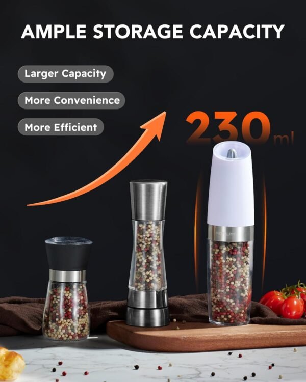 FORLIM Electric Salt and Pepper Grinder Set, Upgraded 9 Oz C... - Image 4