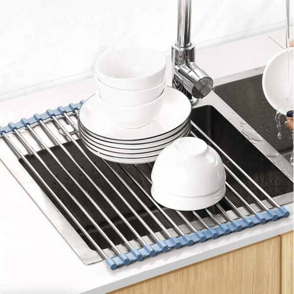 Over The Sink Dish Drying Rack, Roll Up Dish Drying Rack Kit... - Image 2
