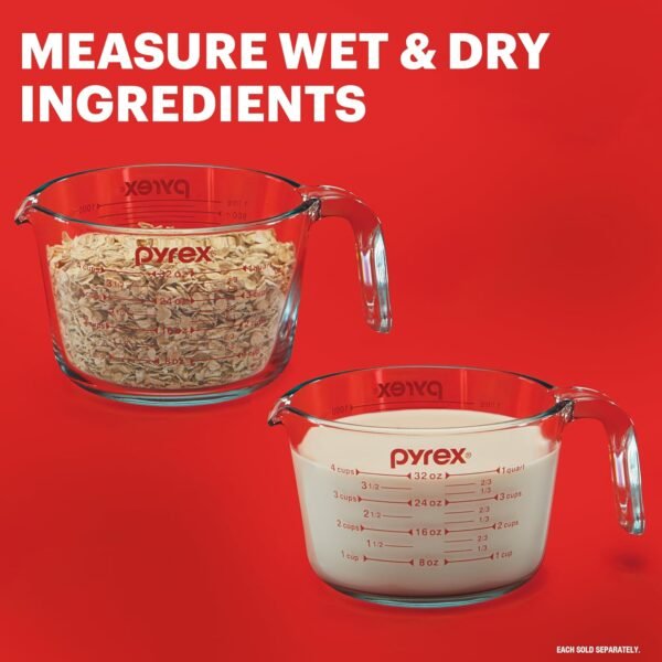 Pyrex Essentials (3-Pack) Glass Measuring Cups Set, (1, 2 & ... - Image 3