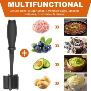 Meat Chopper, Heat Resistant Meat Masher for Ground Beef, Ha...