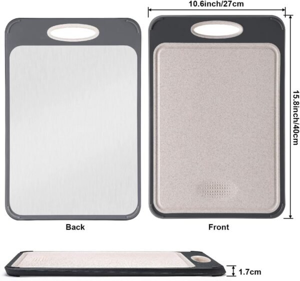 GUANCI Cutting Board for Kitchen, Stainless Steel Cutting Bo... - Image 2