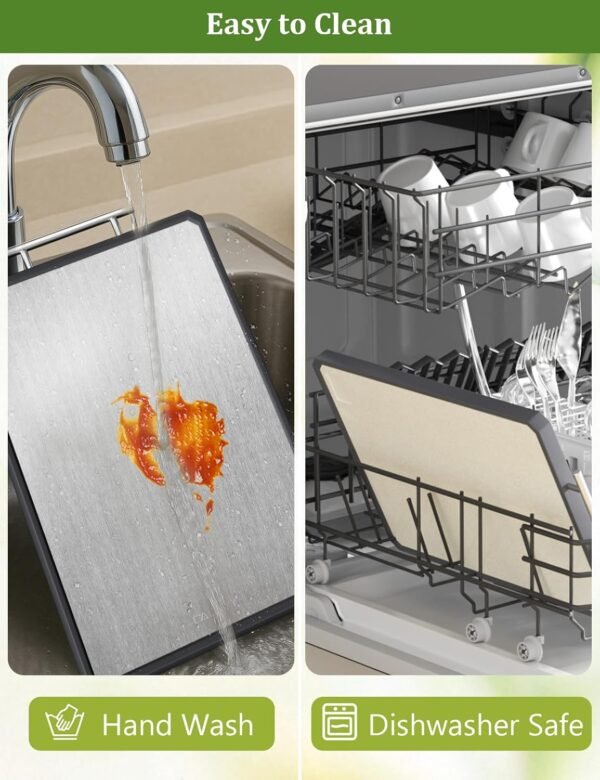 Titanium Cutting Boards for Kitchen, 2 in 1 Metal Cutting Bo... - Image 4