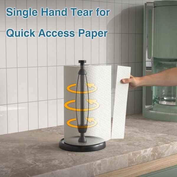 Paper Towel Holder Countertop, One-Handed Tear, Stainless St... - Image 3